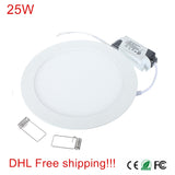 LED Dowinlight 20pcs/lot Ultra Thin Design 25W Ceiling Recessed Grid LED Downlight / Slim Round Panel Light