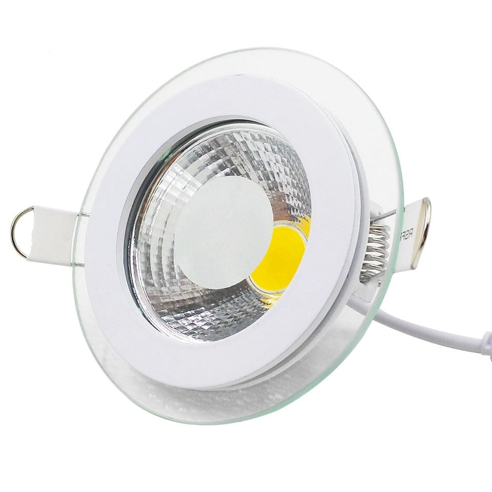 LED Downlight COB Dimmable 7W 10W 12W 15W 20W 30W LED COB Panel Light AC85-265V Recessed COB Downlight Glass Cover LED Spot bulb