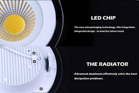 LED Downlight COB Dimmable 7W 10W 12W 15W 20W 30W LED COB Panel Light AC85-265V Recessed COB Downlight Glass Cover LED Spot bulb