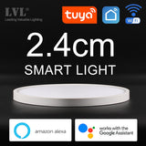 Modern LED Smart Ceiling Light Dimmable Home Lighing WiFi Tuya App AI Voice Control Ultrathin Surface Mounting Ceiling Lamp