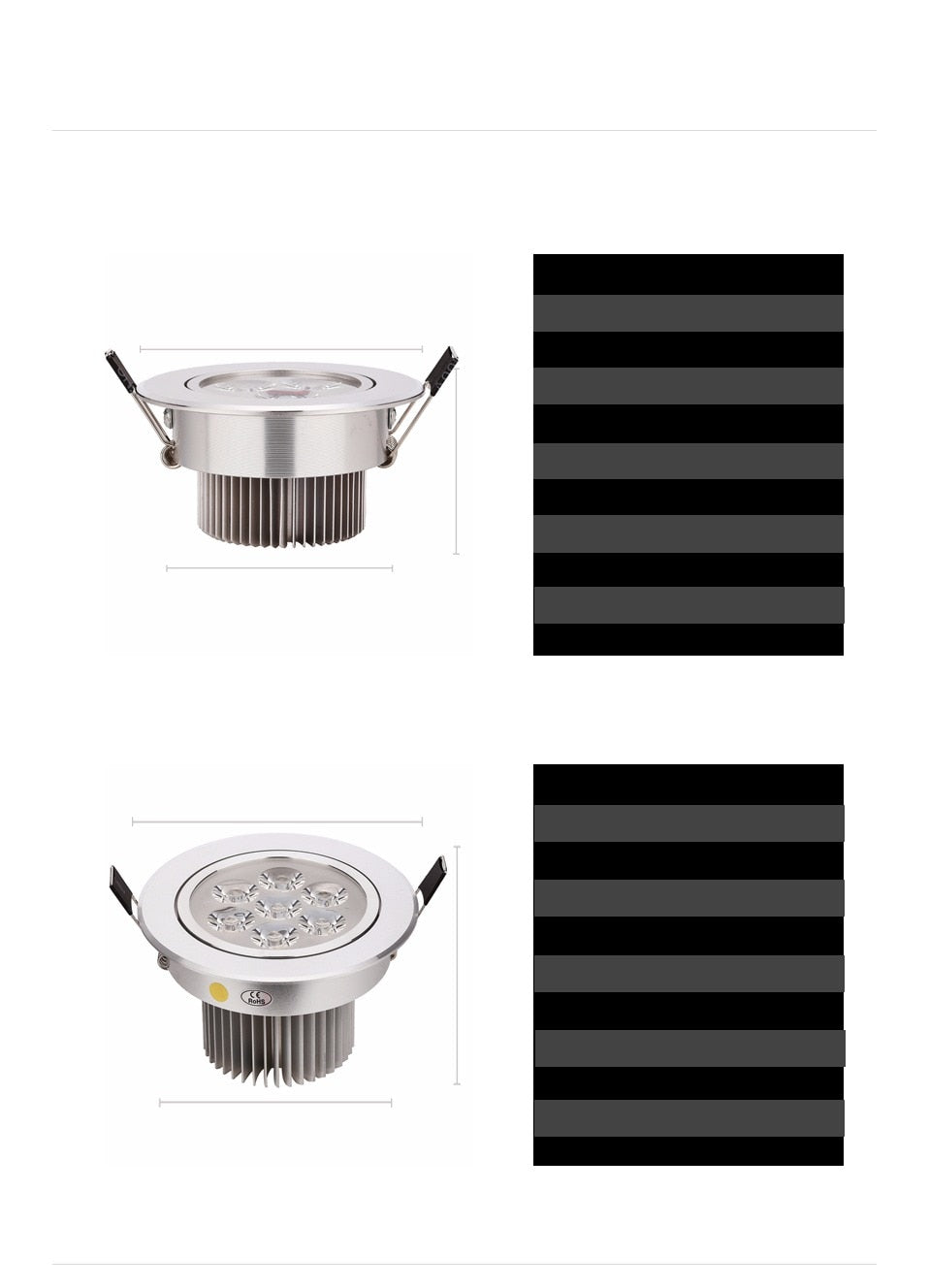 LED Downlight 20pcs/lot wholesale price 3W 9W 12W 15W 21W led downlights Recessed AC85-265V silver 110-770LM Cold /Pure/Warm white