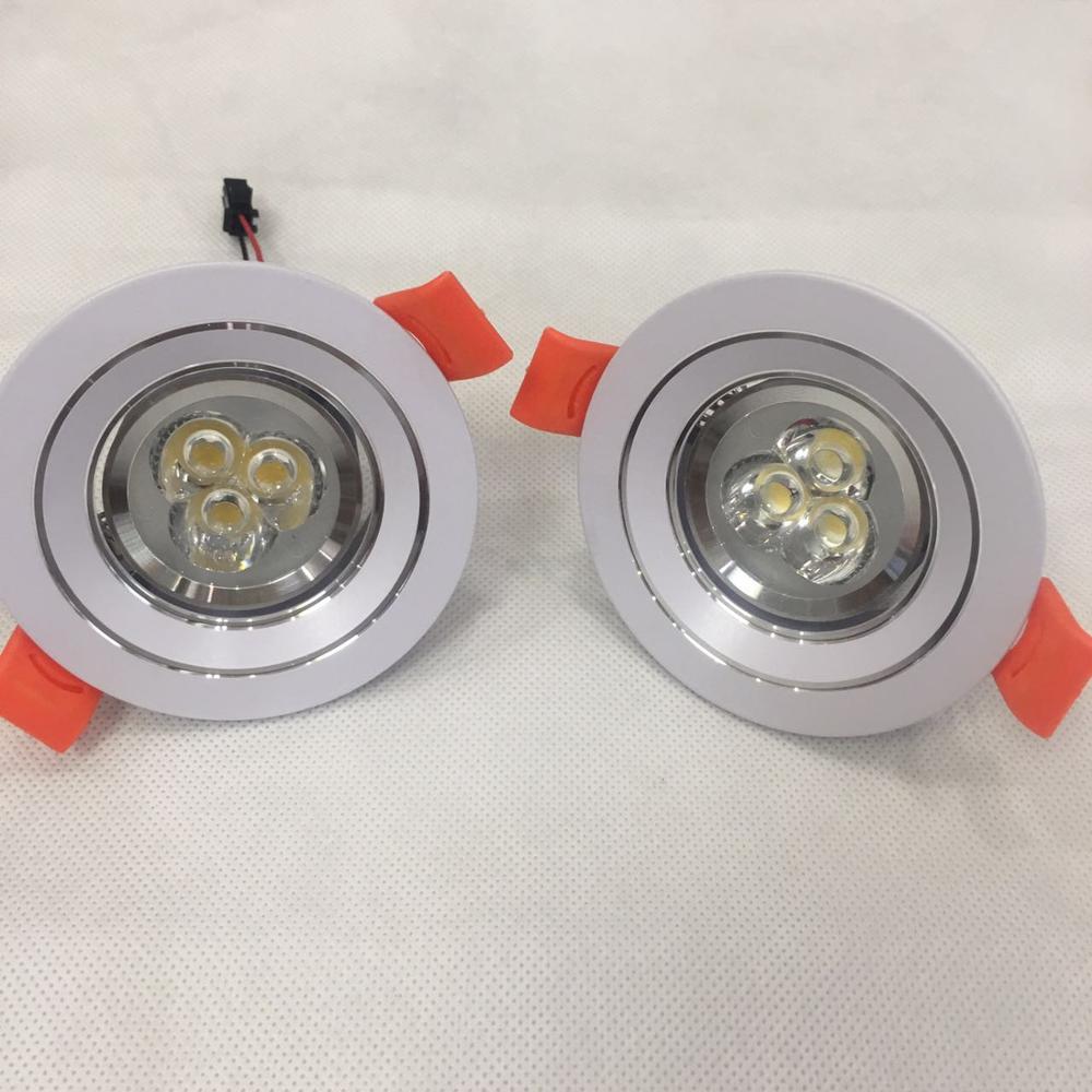 LED Downlight 20pcs/lot 3W Small Led Downlights Recessed Mini Adjustable Cob Cabinet Spot Lights Hole Size 40-45mm