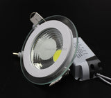 LED Downlight COB Dimmable 7W 10W 12W 15W 20W 30W LED COB Panel Light AC85-265V Recessed COB Downlight Glass Cover Down Light