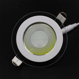 LED Downlight COB Dimmable 7W 10W 12W 15W 20W 30W LED COB Panel Light AC85-265V Recessed COB Downlight Glass Cover Down Light