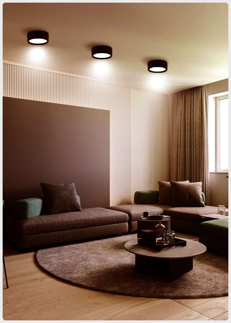 LED Downlight Mini Surface Mounted AC85-265V 5W 10W 15W Panel Spot Light Ultra Thin Ceiling Lamps  Indoor Lighting For Kitchen