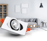 Square 360 Angle Adjustable LED COB Recessed Downlight Black/White 5W 7W 10W 12W 15W LED Ceiling Spot Light Pic Background