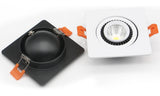 Square 360 Angle Adjustable LED COB Recessed Downlight Black/White 5W 7W 10W 12W 15W LED Ceiling Spot Light Pic Background