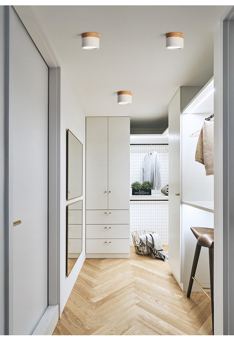 Dimmable LED Flush Mount Downlight, Ceiling Mount Accent Lighting Oak Wood 5W 7W 9W 12W  Ideal for Hallway Gallery Picture 220v