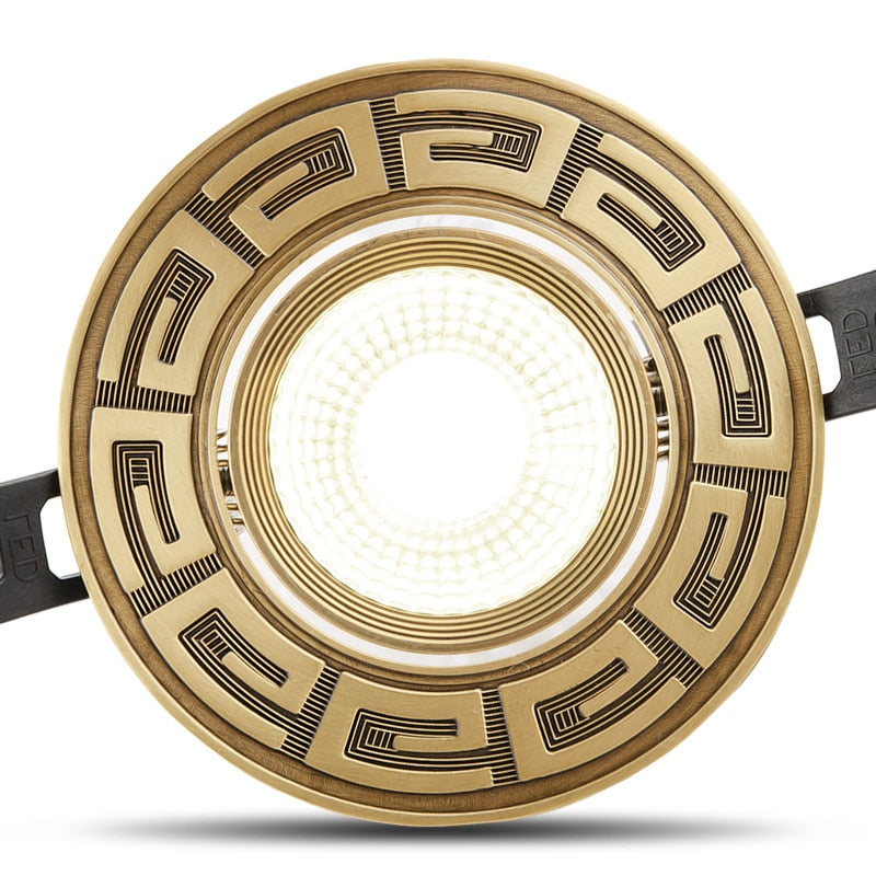 Loft European Style Luxury Pure Copper 3W 5W COB Downlight Copper LED Ceiling Lamp Indoor light Cafe Store Hall