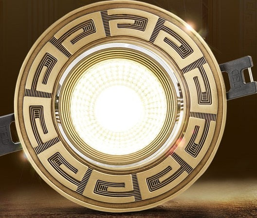 Loft European Style Luxury Pure Copper 3W 5W COB Downlight Copper LED Ceiling Lamp Indoor light Cafe Store Hall