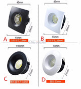 Downlight 10pcs Dimmable Mini LED downlight 5W COB Downlight  Cabinet  AC85-265V LED  Jewelry lamp bookcase led ceiling