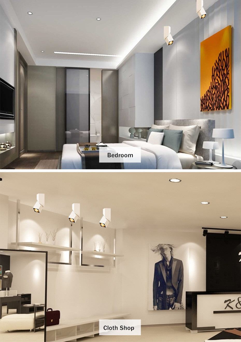 DBF CRI&gt;90 Angle Adjustable Surface Downlights Dimmable 10W 12W 15W Square Ceiling Spot Light AC 110V 220V Lighting Fixtures