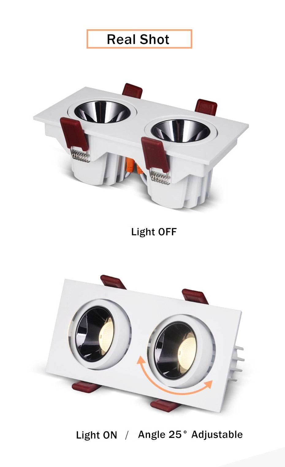 LED Embedded Ceiling Spot Light 14W 24W Square Ceiling Recessed Spot Light for Living room Home Aisle