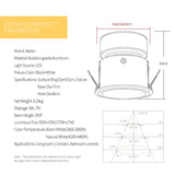 Aisilan Modern Nordic style waterproof free rotation downlight for bathroom bedroom living room kitchen Foyer AC85-260V 5W