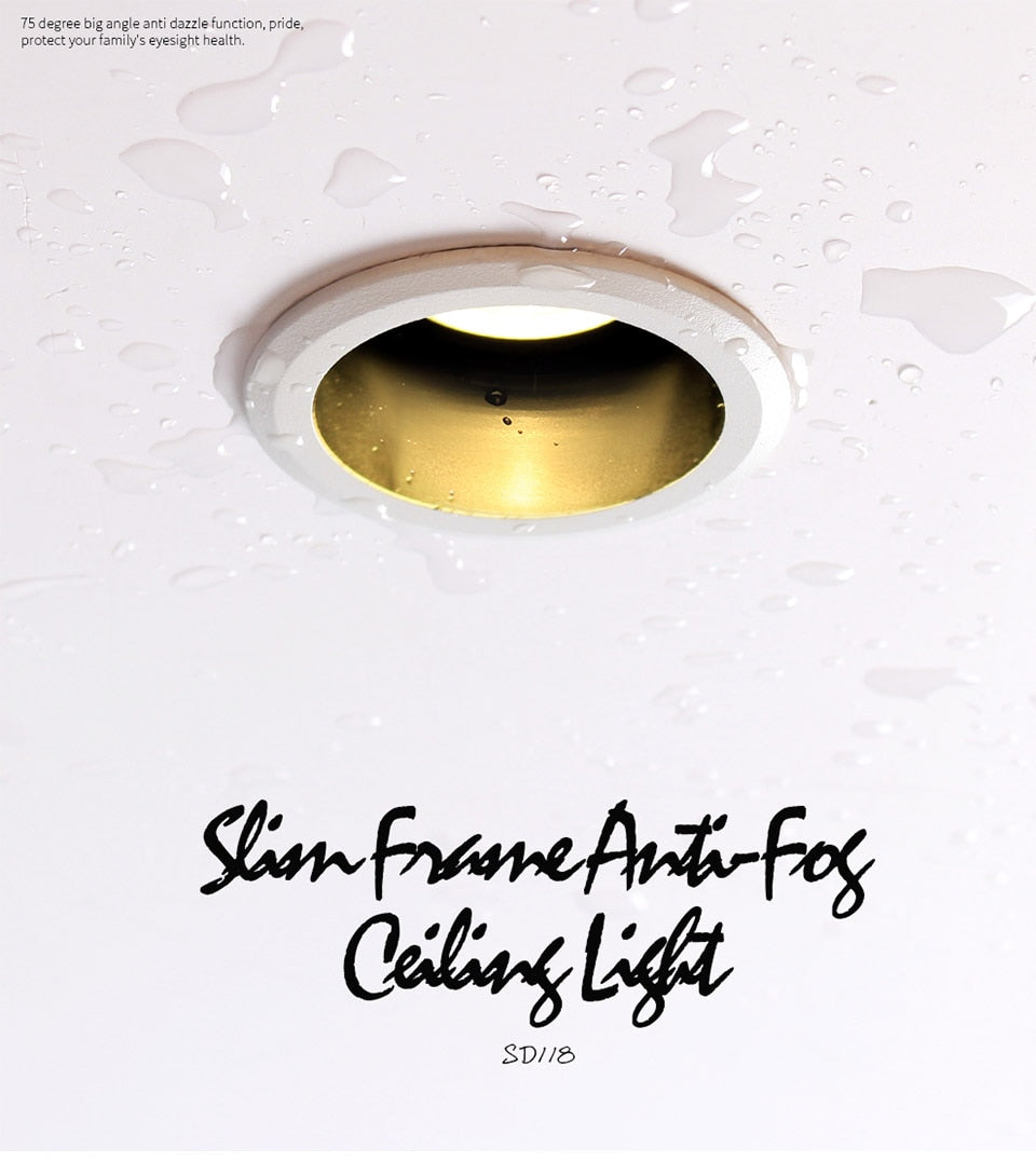 Aisilan Modern Nordic style waterproof free rotation downlight for bathroom bedroom living room kitchen Foyer AC85-260V 5W