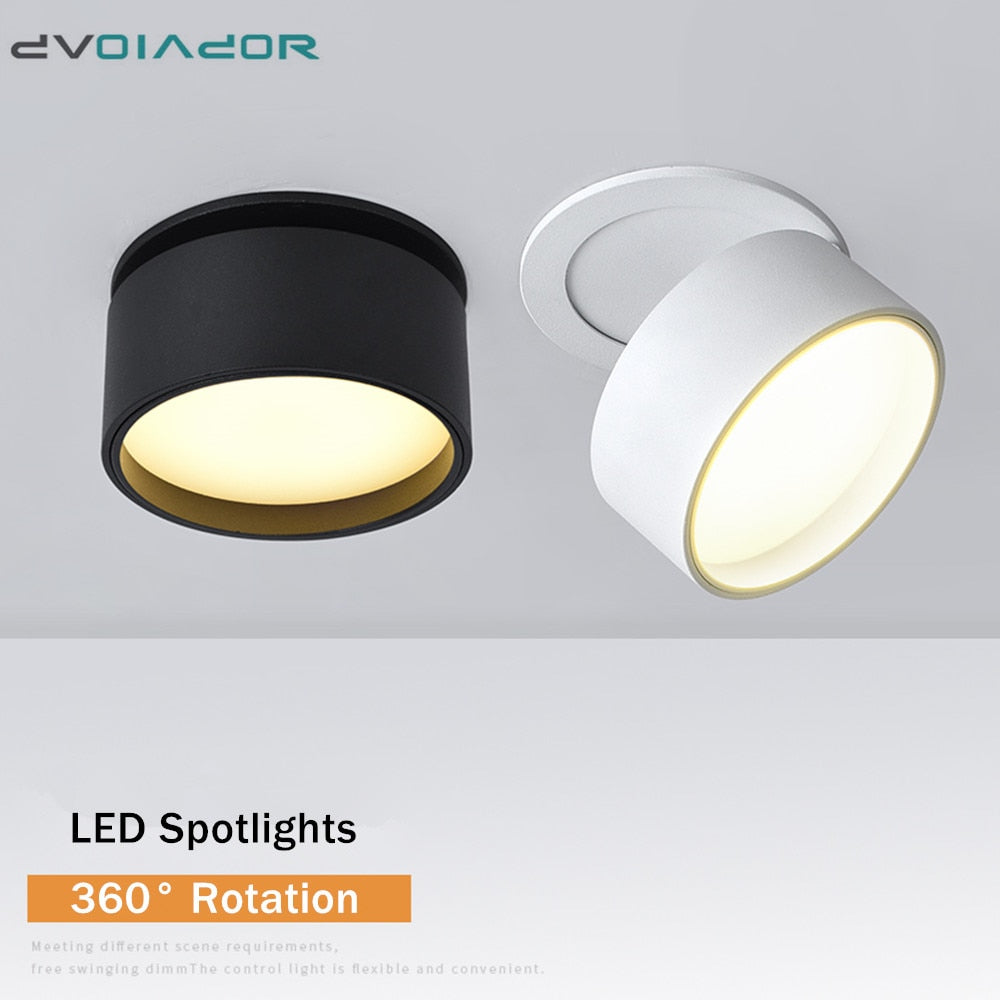 360 Degree Rotation Spot lightings 7W 10W 12W embedded LED ceiling lamp ,Foldable LED light spray background down light