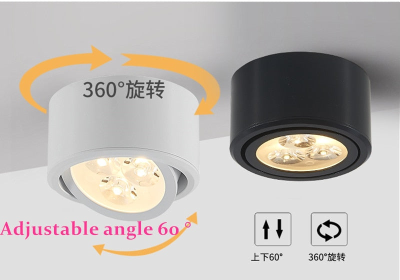 LED Downlight 1pcs surface mounted adjustment LED Dimmable downlight LED COB Spot light Ceiling lamp AC85-265V 6W 10W 14W 18W 24W LED Downlight