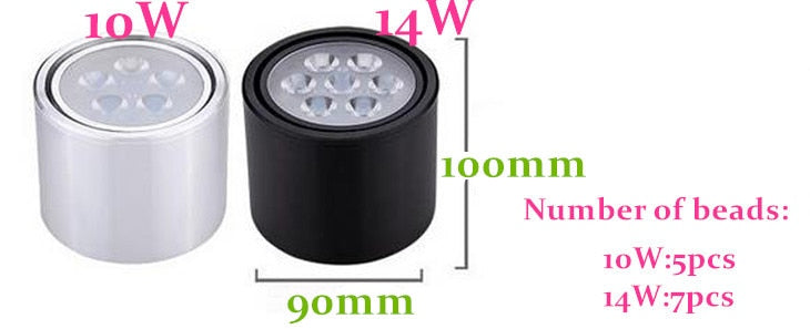 LED Downlight 1pcs surface mounted adjustment LED Dimmable downlight LED COB Spot light Ceiling lamp AC85-265V 6W 10W 14W 18W 24W LED Downlight