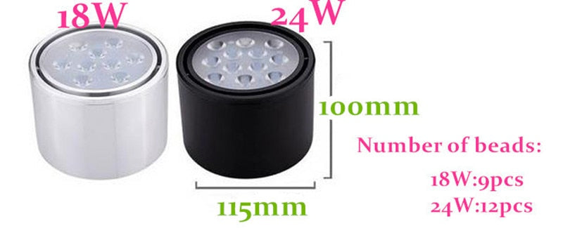 LED Downlight 1pcs surface mounted adjustment LED Dimmable downlight LED COB Spot light Ceiling lamp AC85-265V 6W 10W 14W 18W 24W LED Downlight