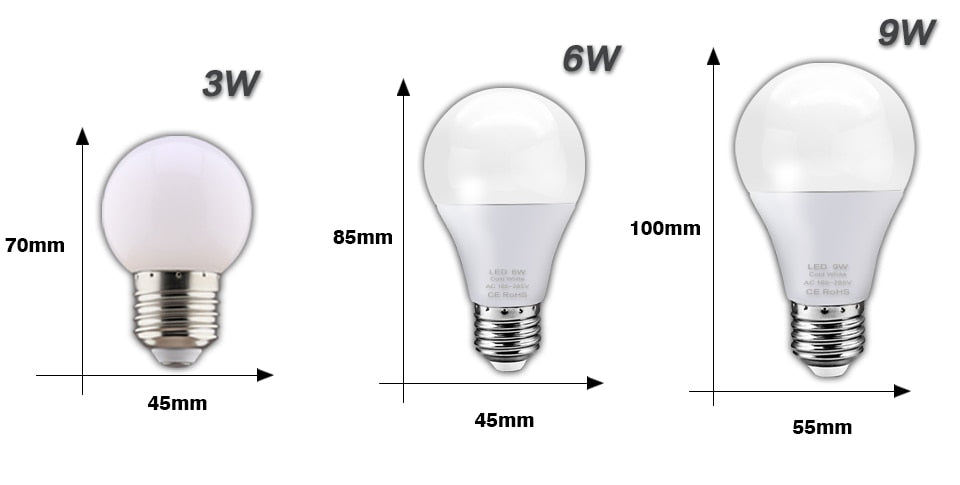 LED Light Bulb 18W 15W 12W 9W 6W 3W 240V 220V 6pcs/Lot E27 Lampara LED Lamp Indoor Lighting For Home Chandeliers Spotlight