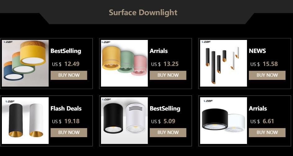 DBF High Bright Ceiling Spot Lights 5W 12W Nordic Wood Surface Mounted Ceiling Spot Light for Ailse Bar Kitchen Indoor Lighting