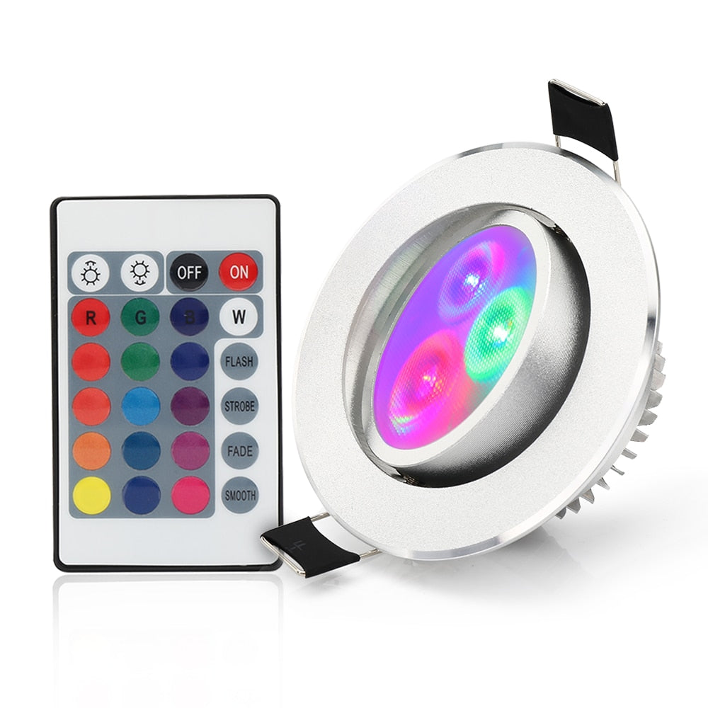 LED Downlights 10pcs/lot 5W RGB Recessed Downlight LED Ceiling Lamps+RGB Controller led lamp spotlight pendant lighting led lights AC85-265V