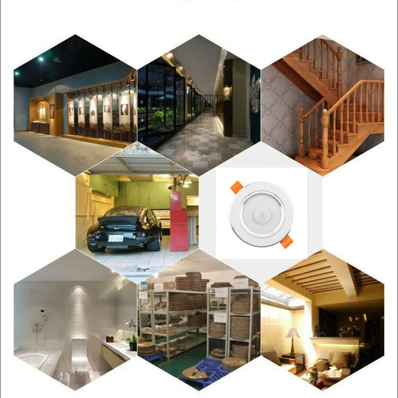 LED Downlight PIR Motion Sensor Ceiling Lamps 7W 9W 12W Smart Home Step Light Wall Corridor Lamp Hallway Stairs Depot Lighting