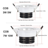 NEW Mini 3W 5W 10W COB LED Downlight Dimmable Recessed Lamp Spot Light for ceiling home office hotel 110V 220V