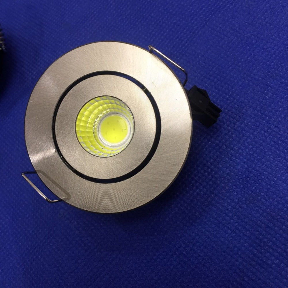 LED Downlights 10pcs/lot Small Recessed Downlights 52mm LED Light Fixtures Round Black COB 3W + Driver 3000k-6000K White