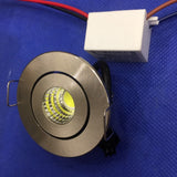 LED Downlights 10pcs/lot Small Recessed Downlights 52mm LED Light Fixtures Round Black COB 3W + Driver 3000k-6000K White