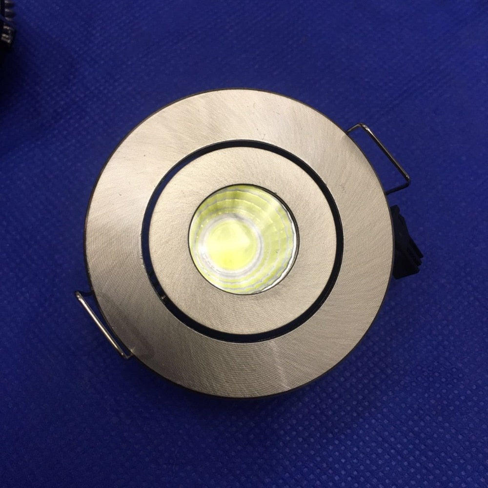 LED Downlights 10pcs/lot Small Recessed Downlights 52mm LED Light Fixtures Round Black COB 3W + Driver 3000k-6000K White