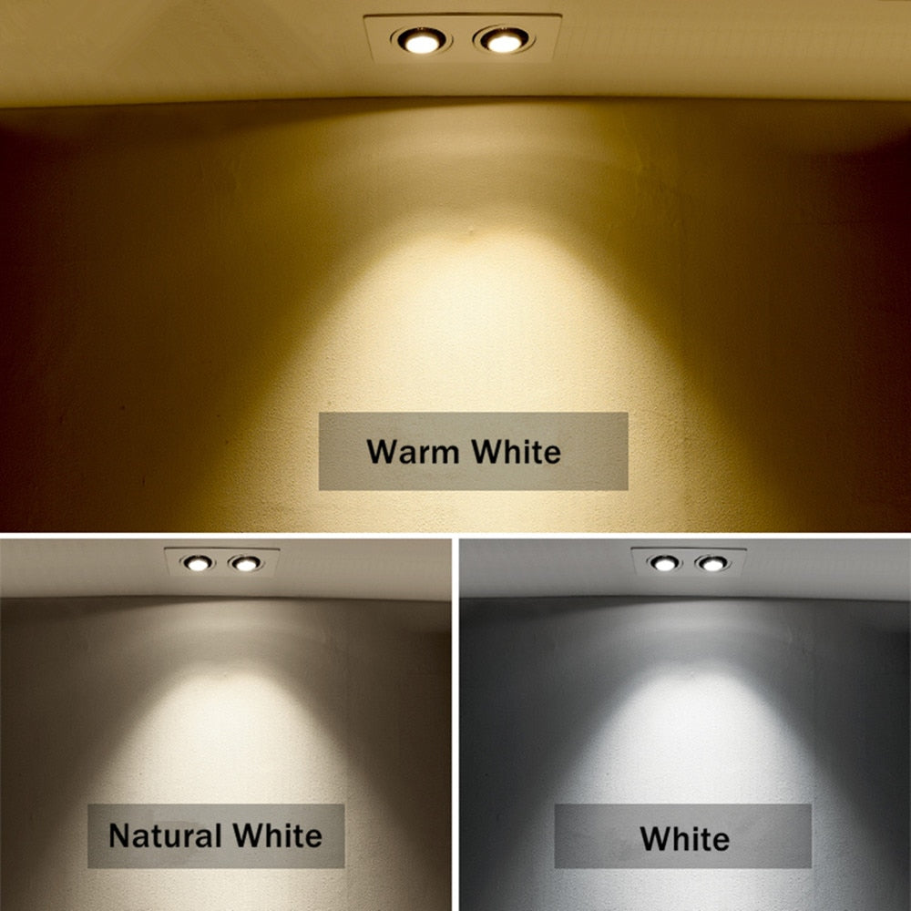 DBF 360 Degree Rotatable LED Ceiling Spot Light Embedded Angle Adjustable Downlight 20W 24W Number 8 Design Downlight AC85-265V