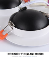 DBF 360 Degree Rotatable LED Ceiling Spot Light Embedded Angle Adjustable Downlight 20W 24W Number 8 Design Downlight AC85-265V