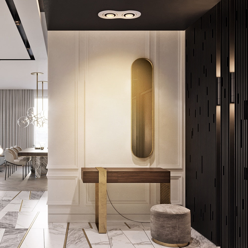 DBF 360 Degree Rotatable LED Ceiling Spot Light Embedded Angle Adjustable Downlight 20W 24W Number 8 Design Downlight AC85-265V