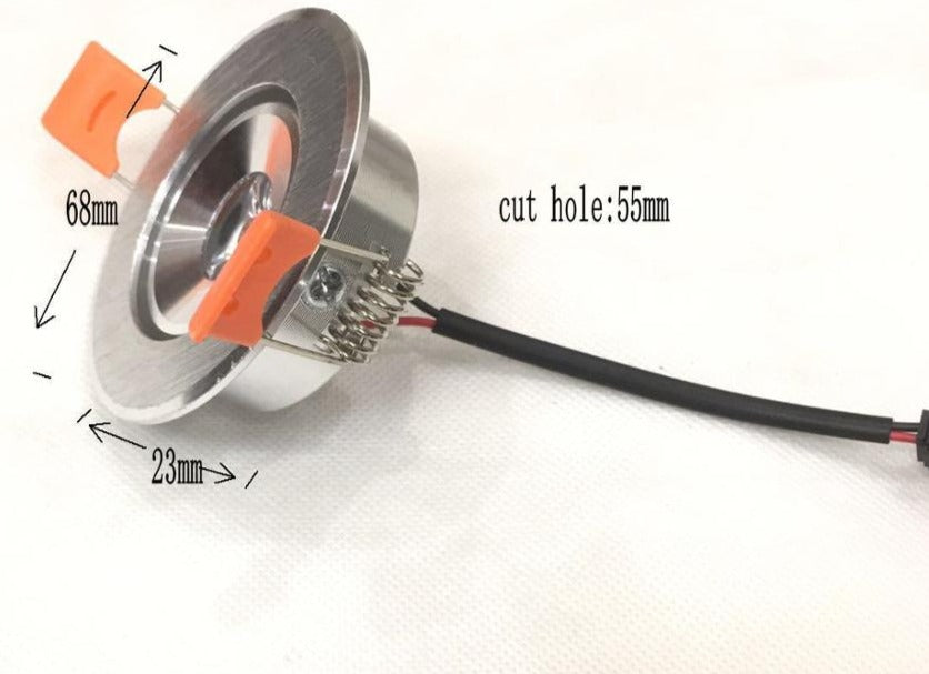  Led 10pcs/lot 68mm Downlight Lamp 3W 230V Ceiling Recessed Downlights Round Panel Light