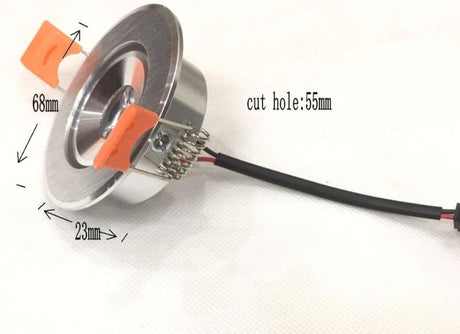  Led 10pcs/lot 68mm Downlight Lamp 3W 230V Ceiling Recessed Downlights Round Panel Light