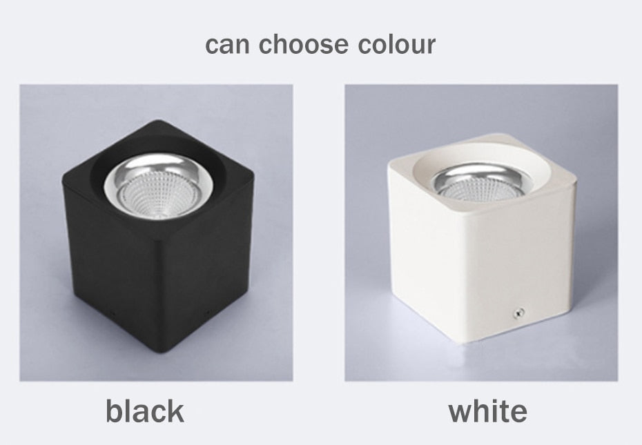 DBF Square White/Black No-Cut Surface Mounted Downlight High Power 10W 20W 30W Ceiling Spot Light 3000K/4000K/6000K AC110V 220V