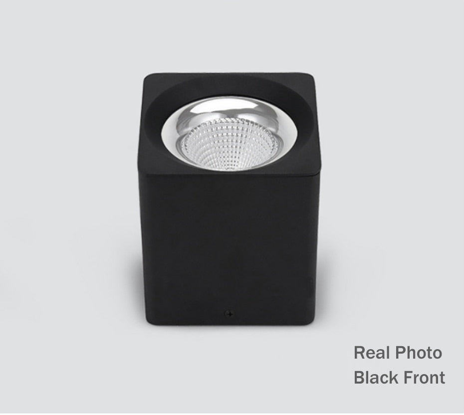 DBF Square White/Black No-Cut Surface Mounted Downlight High Power 10W 20W 30W Ceiling Spot Light 3000K/4000K/6000K AC110V 220V