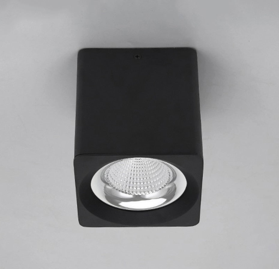 DBF Square White/Black No-Cut Surface Mounted Downlight High Power 10W 20W 30W Ceiling Spot Light 3000K/4000K/6000K AC110V 220V