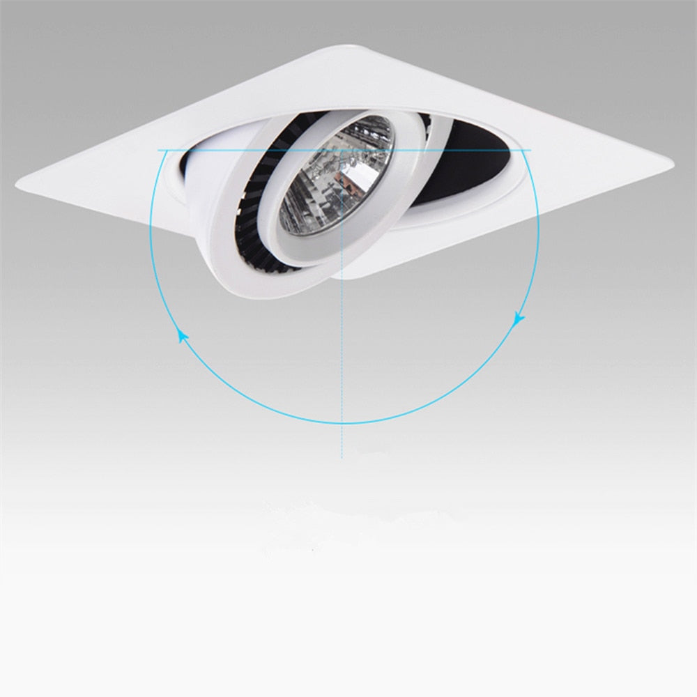 DBF Rotatable Angle LED Recessed Downlight 5W 7W 10W 12W 15W LED Ceiling Spot Light 3000K/4000K/6000K Black/White Housing Light