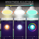 WiFi Smart LED Downlight Dimming Round Spot Light  7W RGB Color Changing 2700K-6500K Warm Cool light Work with Alexa Google Home