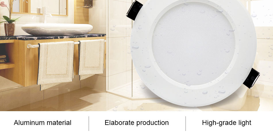 Dimmable Waterproof LED Recessed Downlight 5W 7W 9W 12W 15W LED Spot Light Ceiling Lamp Home Lighting AC 220V For Bathroom lamp