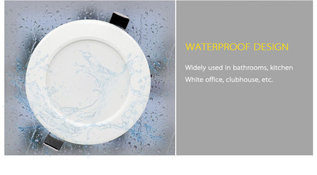 Dimmable Waterproof LED Recessed Downlight 5W 7W 9W 12W 15W LED Spot Light Ceiling Lamp Home Lighting AC 220V For Bathroom lamp