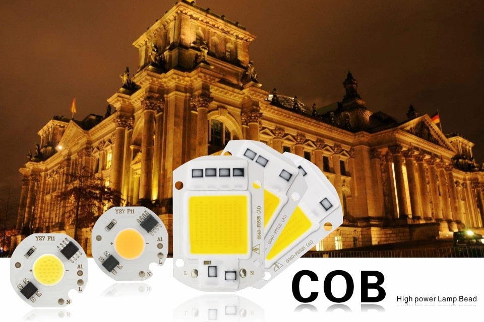 LED COB Chip Lamp 10W 20W 30W 50W 220V Smart IC No Need Driver LED Bulb 3W 5W 7W 9W for Flood Light Spotlight Diy Lighting