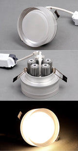 DBF Crystal Embedded in Downlight Square/Round 1W 3W 5W 7W LED Ceiling Recessed Spot Light for Home Decoration Kitchen Lighting