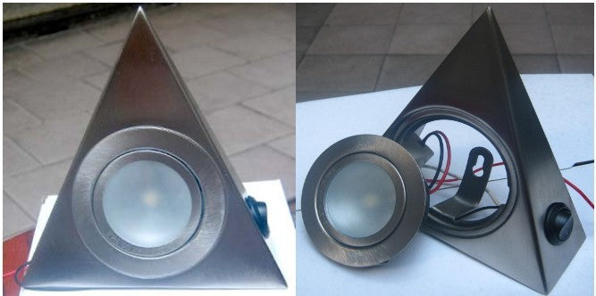 Hot LED Closet Cabinet Lamp Kitchen Under Cabinet Lighting Triangle Led Light Stainless Steel Downlight for Wardrobe Cupboard