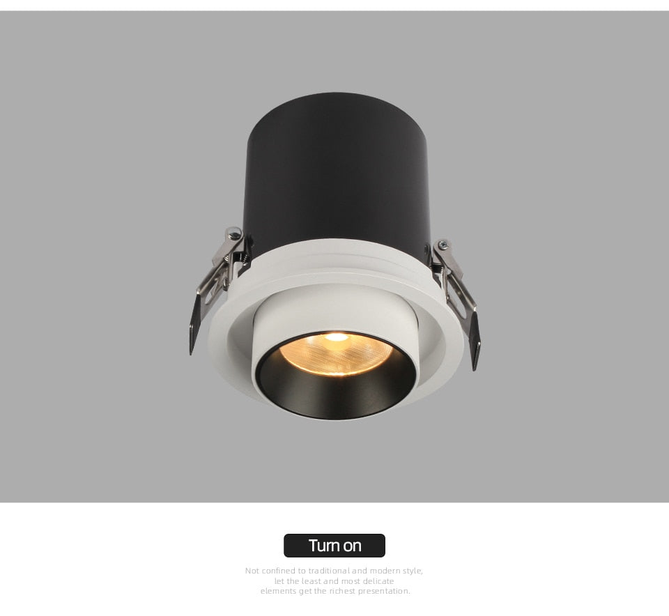 Aisilan LED Transformer downlight round extendable rotatable bendable recessed spot light COB AC90-260V