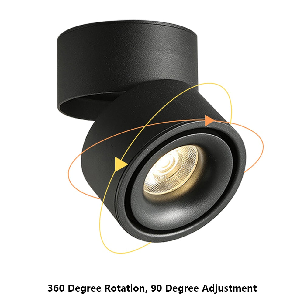 DBF Angle Adjustable LED Surface Downlight 360 Degree Rotatable 7W 10W 12W 15W LED Ceiling Spot Lamp AC85-265V Indoor Lighting