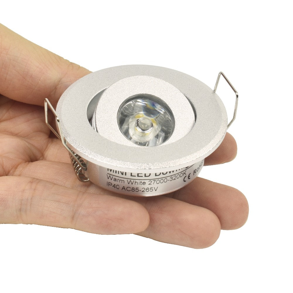 LEDSONLINE 2pc Mini LED Spot 1W 3W 4W Mini 5W 5W 7W Light Spot Light Resessed Ceiling Downlight Dimmable Adjustable Silver Body