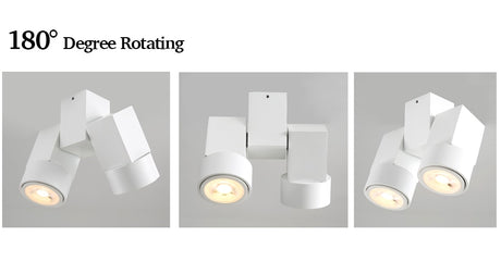 Indoor led downlight led gu10 180 adjustable double surface mount spotlight white/black ceiling light